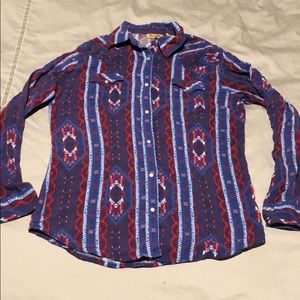 Vintage wrangler pearl snap shirt